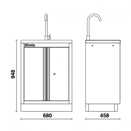 Altura mueble auxiliar beta modelo C45PRO