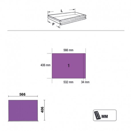 Planos del mobiliario beta cajonera fija C45PRO