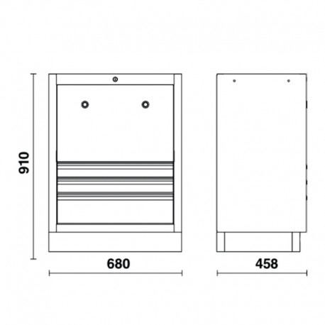 Altura mobiliario beta fijo modelo C45PRO