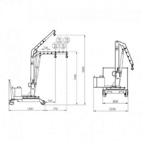 GRÚA HIDRÁULICA MÓVIL ROTATIVA 360º GAYNER