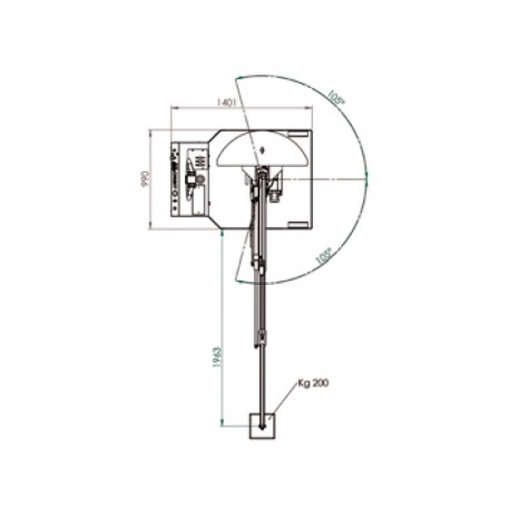 GRÚA HIDRÁULICA MÓVIL ROTATIVA ELÉCTRICA 210º GAYNER