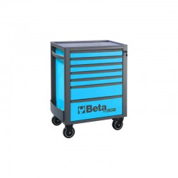 CAJONERA MÓVIL 7 CAJONES INCLUYE 207 HERRAMIENTAS COLOR AZUL CELESTE Y GRIS ANTRACITA BETA