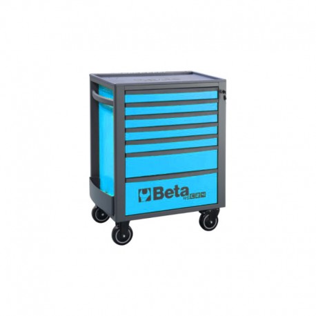 CAJONERA MÓVIL 7 CAJONES INCLUYE 207 HERRAMIENTAS COLOR AZUL CELESTE Y GRIS ANTRACITA BETA