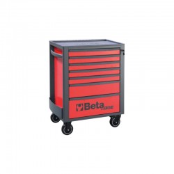 CAJONERA MÓVIL 7 CAJONES INCLUYE 207 HERRAMIENTAS COLOR ROJO Y GRIS ANTRACITA BETA