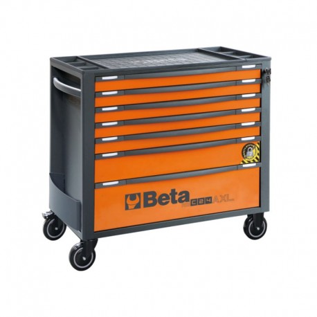 CAJONERA MÓVIL 7 CAJONES CON SISTEMA ANTIVUELCO INCLUYE 213 HERRAMIENTAS COLOR NARANJA Y GRIS ANTRACITA BETA