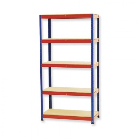 ESTANTERÍA METÁLICA 5 ESTANTES 177X90X40 AZUL/NARANJA