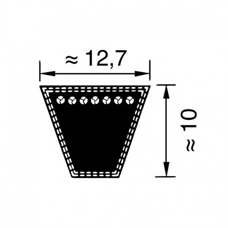 Medidas Correa Trapezoidal SPA-1307