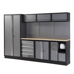 MUEBLE DE TRABAJO 458X2000X2955MM 4 MÓDULOS CON BANCADA DE TRABAJO EN MADERA ALYCO