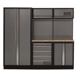 MUEBLE DE TRABAJO 458X2000X2275MM 3 MÓDULOS CON BANCADA DE TRABAJO EN MADERA ALYCO