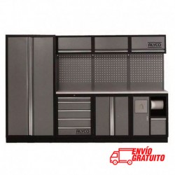 MUEBLE DE TALLER 458X2000X2955MM 4 MÓDULOS ACERO INOX.