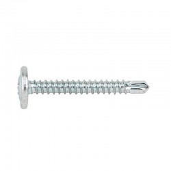 TORNILLO AUTOTALADRANTE 4,2 X 25 CABEZA ALOMADA BAJA CON ARANADELA ESTAMPADA ZINCADO BLANCO PACK 500 UD.