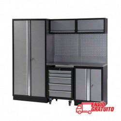 MUEBLE DE TRABAJO 3 MÓDULOS 458X2000X2275MM CON BANCADA DE ACERO INOX ALYCO