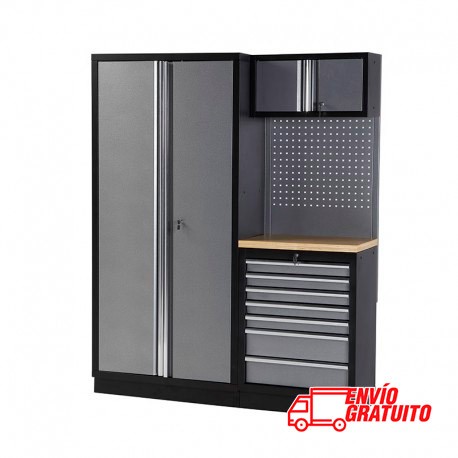 MUEBLE DE TALLER 2 MÓDULOS 458X2000X1595MM CON SUPERFICIE DE MADERA ALYCO