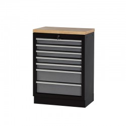 ARMARIO DE TRABAJO 458X910X680MM CON BASE EN MADERA 7 CAJONES Y CERRADURA ALYCO
