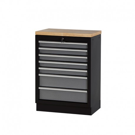 ARMARIO DE TRABAJO 458X910X680MM CON BASE EN MADERA 7 CAJONES Y CERRADURA ALYCO
