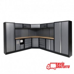 MUEBLE DE TALLER RINCONERA 7 MÓDULOS CON BANCADA EN MADERA ALYCO