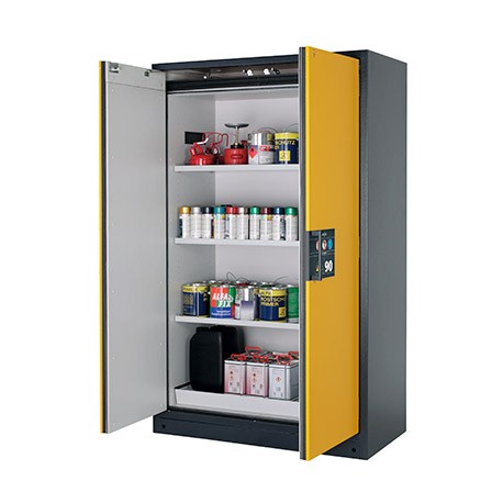 ARMARIO IGNÍGUFO RESISTENTE AL FUEGO TIPO 90 MINUTOS Q-LINE Q90.195.120 Q-CLASSIC-90 GRIS Y AMARILLO ASECOS