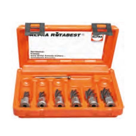 JUEGO DE 6 FRESAS DE ACERO TITANIO Y PUNTERO