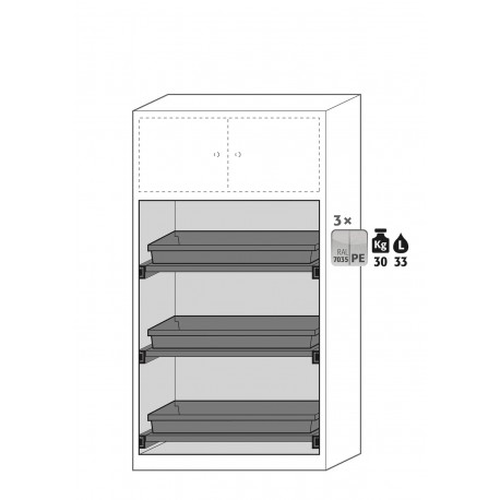 Armario de seguridad para productos químicos cofre de seguridad tipo 30 CS-CLASSIC-GF
