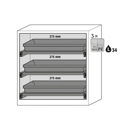 Armario de seguridad para productos químicos CS-CLASSIC-G modelo CS.110.105.WDFW