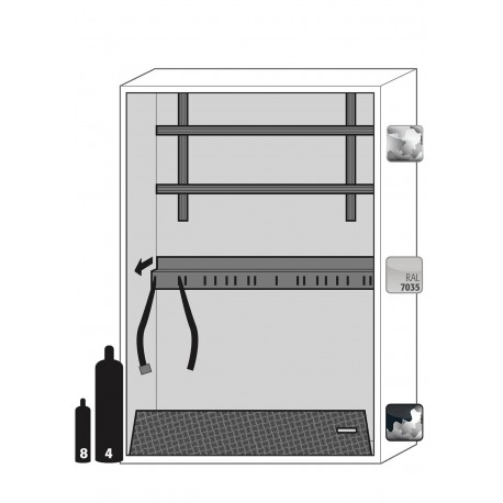 Armario de seguridad Tipo 90 para bombonas de gas a presión G-ULTIMATE-90
