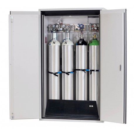 Armario de seguridad para el almacenamiento de botellas de gas a presión en lugares de trabajo conforme a las normas EN