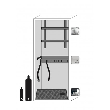 ARMARIO IGNÍFUGO PARA BOMBONAS DE GAS GLINE G90.205.090 G-ULTIMATE-90 GRIS ASECOS
