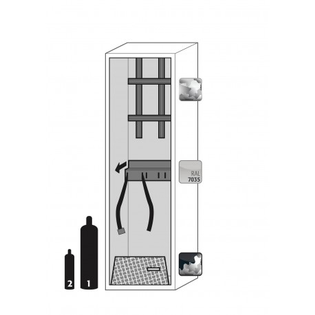 ARMARIO IGNÍFUGO PARA BOMBONAS DE GAS GLINE G90.205.060 G-ULTIMATE-90 GRIS ASECOS