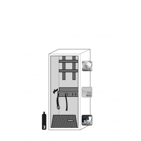 ARMARIO IGNÍFUGO PARA BOMBONAS DE GAS GLINE G90.145.060 G-ULTIMATE-90 GRIS ASECOS