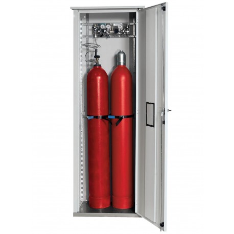 Armario de seguridad para bombonas de gas a presión G-OD modelo GOD.215.070.R en gris claro RAL 7035