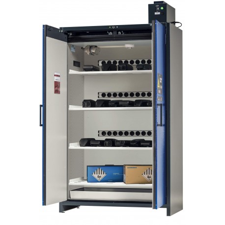 Armario de seguridad para el almacenamiento pasivo y activo seguro de baterías de iones de litio