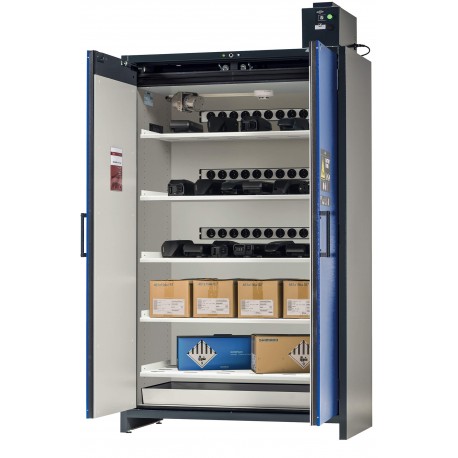 Armario de seguridad para el almacenamiento pasivo y activo seguro de baterías de iones de litio