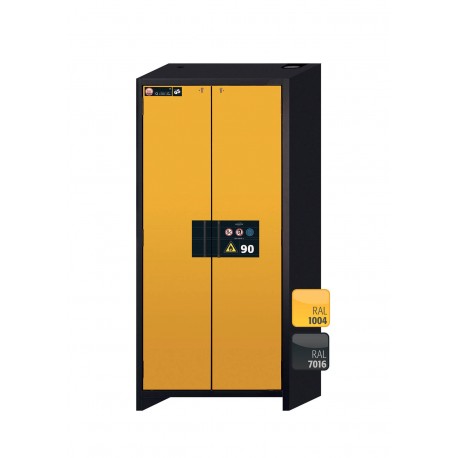 ARMARIO IGNÍGUFO RESISTENTE AL FUEGO TIPO 90 MINUTOS Q-LINE Q90.195.090 Q-CLASSIC-90 GRIS Y AMARILLO ASECOS