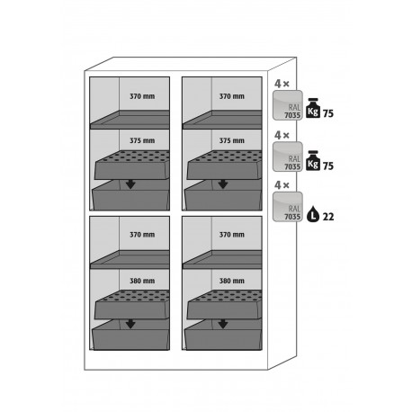 Armario de seguridad Tipo 90 para el almacenamiento de sustancias peligrosas e inflamables Q-CLASSIC-90