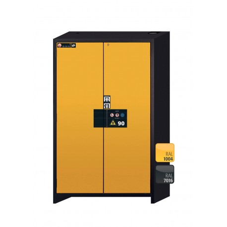 ARMARIO IGNÍGUFO RESISTENTE AL FUEGO TIPO 90 MINUTOS Q-LINE Q90.195.120.WDAC Q-PEGASUS-90 GRIS Y AMARILLO ASECOS