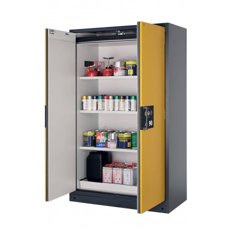 ARMARIO IGNÍGUFO RESISTENTE AL FUEGO TIPO 90 MINUTOS Q-LINE Q90.195.120.WDAC Q-PEGASUS-90 GRIS Y AMARILLO ASECOS