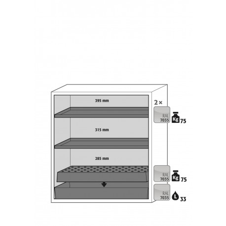 Armario de seguridad de laboratorio Tipo 90 para el almacenamiento de sustancias peligrosas e inflamables S-CLASSIC-90