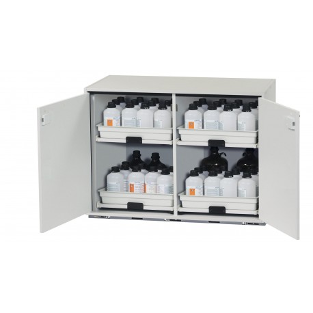 Armario de seguridad bajo para ácidos y bases SL-CLASSIC-UB modelo SL.080.110.UB.2T en gris claro