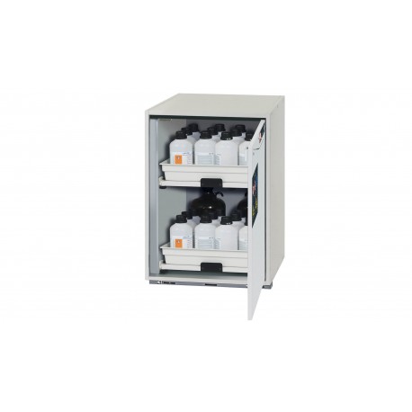 Armario de seguridad para el almacenamiento de sustancias peligrosas corrosivas no inflamables en lugares de trabajo con