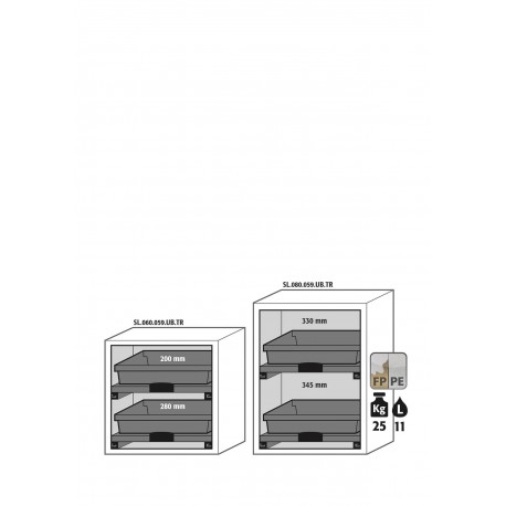 Armario de seguridad bajo para ácidos y bases SL-CLASSIC-UB modelo SL.060.059.UB.T en gris claro