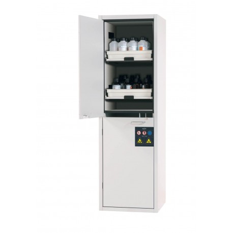 Armario de seguridad para el almacenamiento de sustancias peligrosas corrosivas no inflamables en lugares de trabajo con