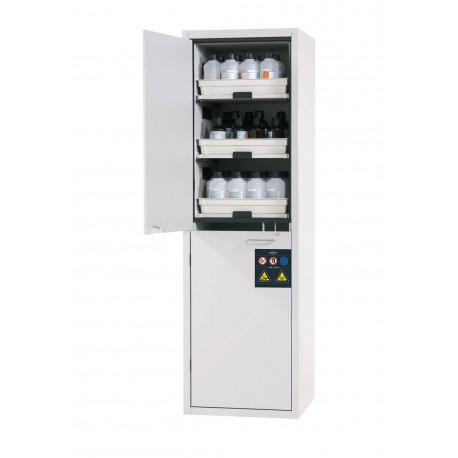 Armario de seguridad para el almacenamiento de sustancias peligrosas corrosivas no inflamables en lugares de trabajo con