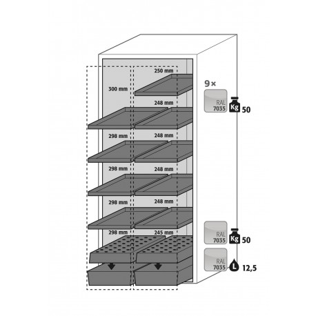Armario de seguridad Tipo 90 minutos de resistencia al fuego V-MOVE-90
