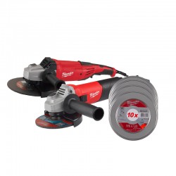 CONJUNTO DOS AMOLADORAS Y DISCOS PRO CON CAJA METÁLICA MILWAUKEE