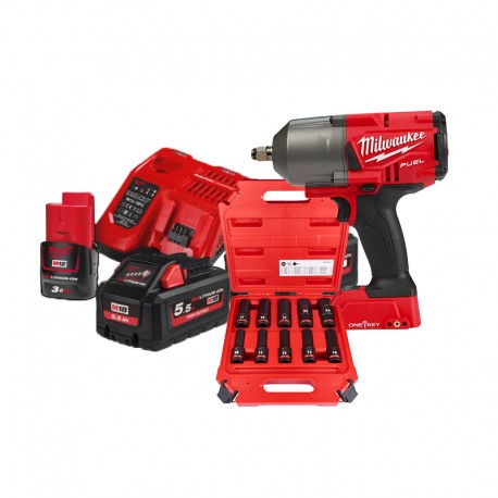 CONJUNTO LLAVE DE IMPACTO M18 CON KIT DE LLAVES DE IMPACTO Y BATERÍAS M18