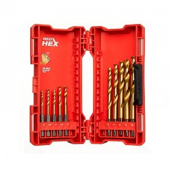 PACK DE 10 BROCAS HSS-TIN SHOCHWAVE MILWAUKEE RED HEX