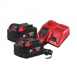 KIT 2 BAT M18 5AH+CARGADOR M12-18 FC MILWAUKEE