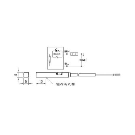 SENSOR MAGNÉTICO DT02 REED AIGNEP REF. DT02P2M CON CABLE