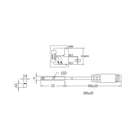 SENSOR MAGNÉTICO DC02 REED AIGNEP REF. DC02P2M CON CABLE