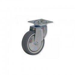 RUEDA GIRATORIA SIN FRENO DE TERMO-CAUCHO 50 MM PLETINA DE PARA MUEBLES Y CARGAS LIGERAS SOPORTA 50 KG